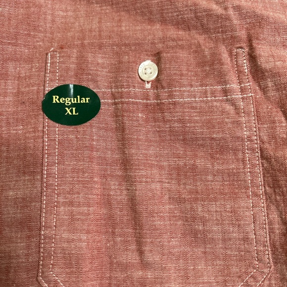 Men’s L.L. Bean comfort stretch chambray short sleeve size XL pale sienna NWT - Picture 4 of 6